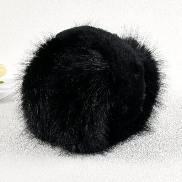 Black Casual Women's Plush Ear Muff